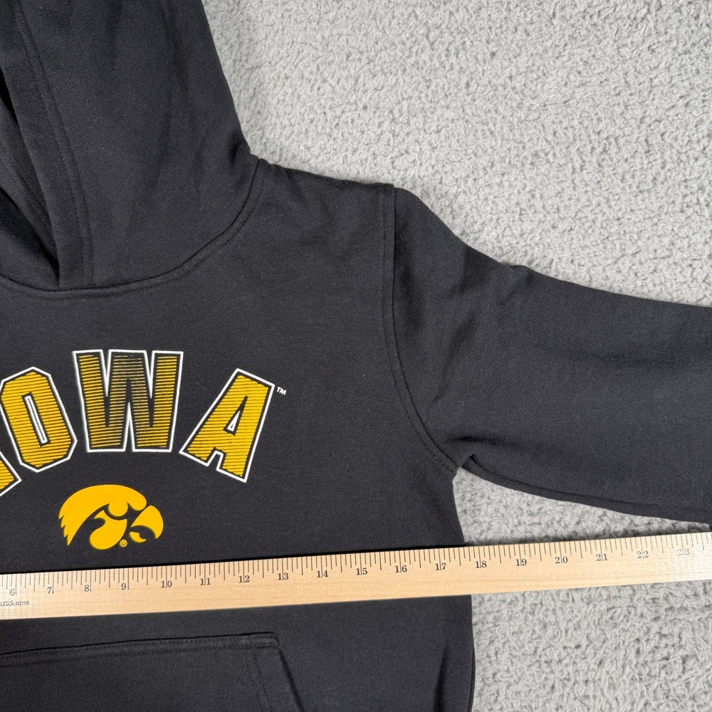 Iowa Hawkeyes Hoodie Youth Medium Black NCAA University Sweatshirt w/Facemask - Picture 6 of 8